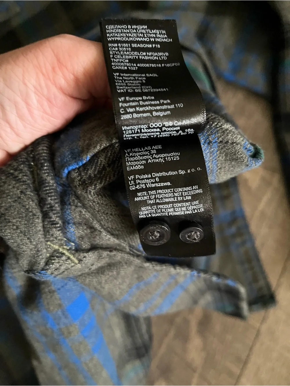 The North Face Men's Plaid Shirt Jacket in Blue and Black